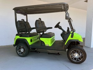 Lime Green  Evolution Maverick Forward Facing Golf Cart 02